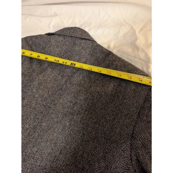 Land End Tweed Lambswool Herringbone Blazer Size 48 Reg 2 button - Picture 13 of 14